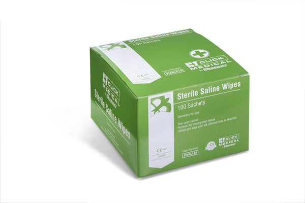 Click Medical Sterile Saline Wipes Box of 100
