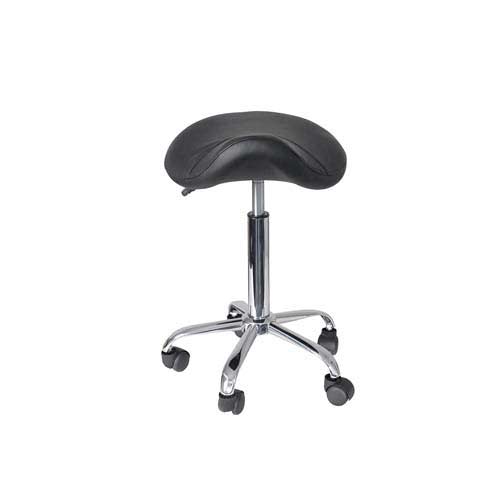 Click Medical Gas Lift Saddle Stool Chrome