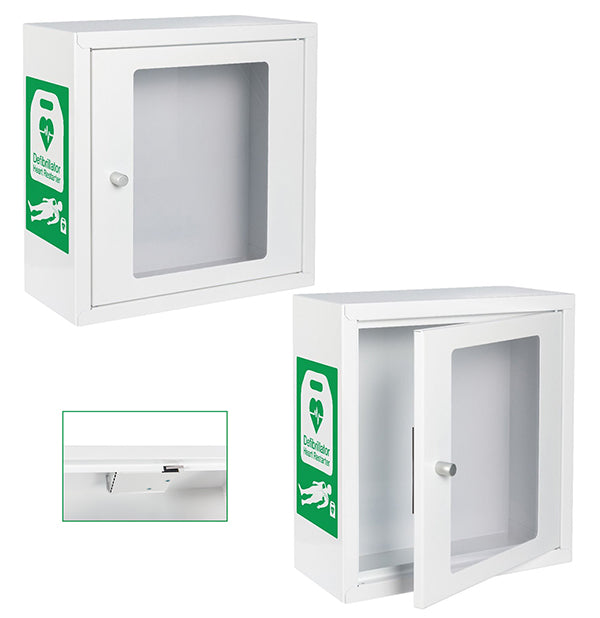 Click Medical Indoor Alarmed Defibrillator Cabinet White 370X370X170mm