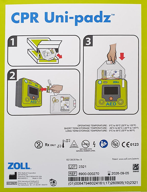 Zoll Aed 3 Cpr Adult/Child Uni-Padz  White