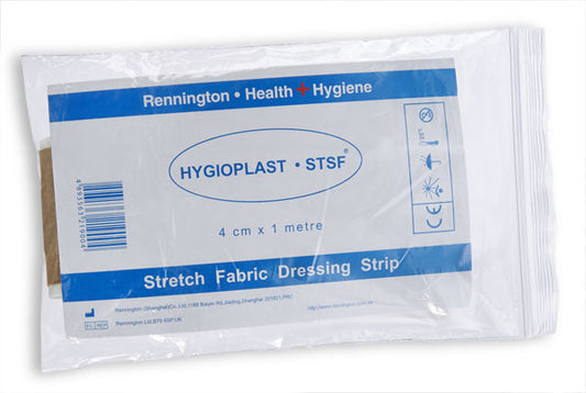 Hygioplast Dressing Strip Fabric 4Cm X 1M Pack Of 10 Flesh