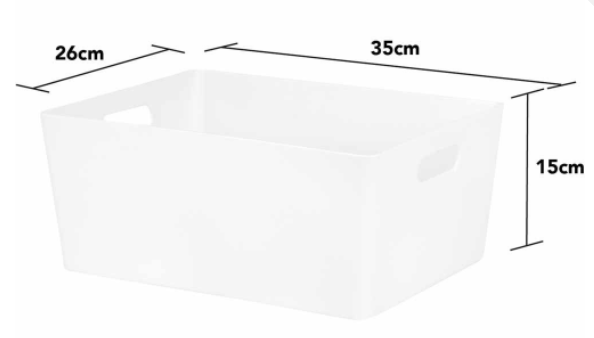Wham White Rectangular Studio Basket 5.02 11.5 Litre - UK BUSINESS SUPPLIES