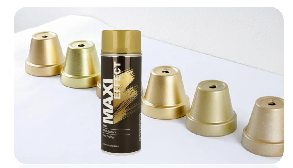 MAXI EFFECT Quick Drying Spray Paint Metallic Gold 2 x 400ml
