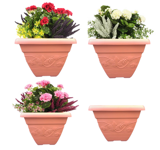 Wham Vineyard Terracotta Square Planter 32cm H236 (Pack of 4 Planters)