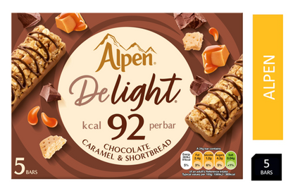 Alpen Delight Chocolate Caramel & Shortbread Bars 5x24g