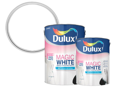 Dulux Magic White Matt Emulsion Paint - Pure Brilliant White - 2.5 Litre,