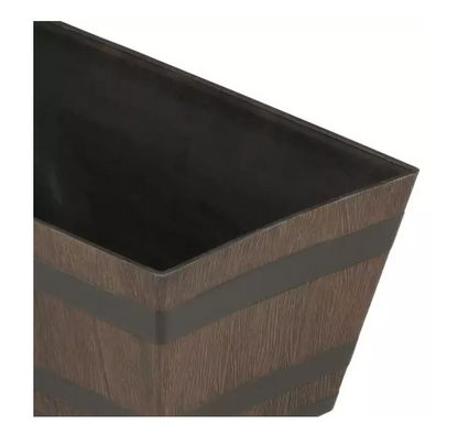 Fixtures Barrel Design Dark Brown Large Trough L50cm x W25.5cm x H19.5cm