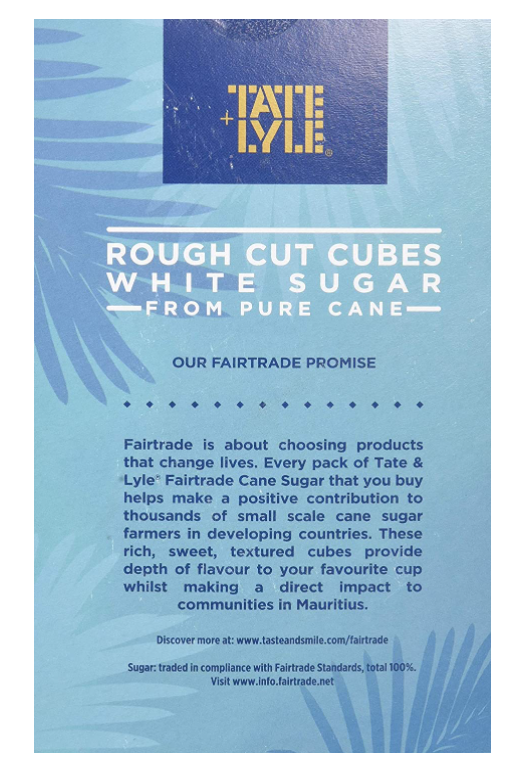Tate & Lyle Rough Cut Fairtrade White Sugar Cubes 1kg