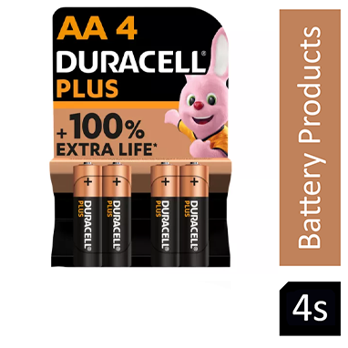 Duracell Plus AA Battery (Pack of 4) 81275375 - UK BUSINESS SUPPLIES