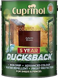 Cuprinol Ducksback 5 Year Waterproof For Sheds And Fences, 5 L - Forest Oak