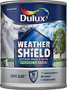 Dulux 5091519 Weather Shield Quick Dry Satin Paint, 750 Ml - Black