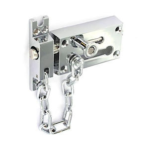 Securit Slide Latch Bolt & Chain | Stainless Steel |  S1637 | Easily Fitted Door Security