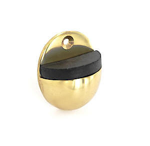 Securit Oval Brass Door Stop | 1 x Door Stop