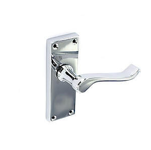 Securit Scroll Chrome Latch Handles (Pair) - 120Mm