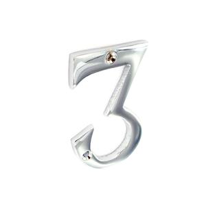 Sec 75Mm Numeral 3 Chrome S2963*