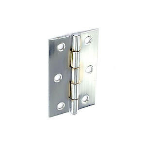 Securit Chrome Polished Butt Hinges 75mm(3") S4302 | 4 Piece Set