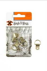 X 4 - Hele Brassed 'D' Rings With Screws 12856