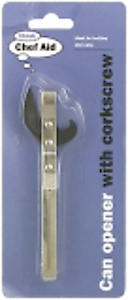 Chef Aid Can Opener With Corkscrew, Silver