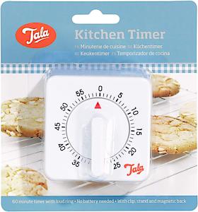 Tala Classic 1 Hour White Mechanical Timer, 60 Minute Adjustable Timer With Loud Ringer