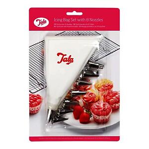 Tala Icing Bag Set With 8 Interchangeable Stainless Steel Piping Nozzles