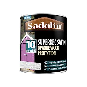 Sadolin Superdec Opaque Wood Protection 1 Litre - Super White Satin