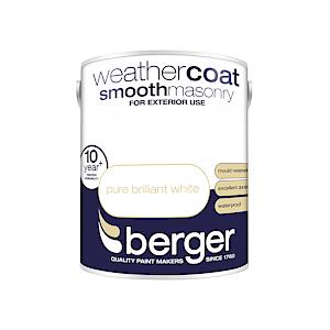 Berger Weathercoat Brilliant White Smooth Exterior Paint - 5 Litres