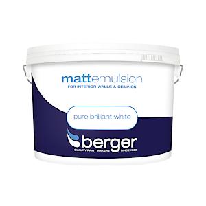 Berger Brilliant White Vinyl Matt Paint- 10L Litre