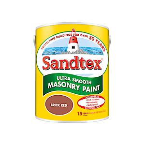 Sandtex Microseal | Smooth Masonry Paint | Red Brick | 5 Litre