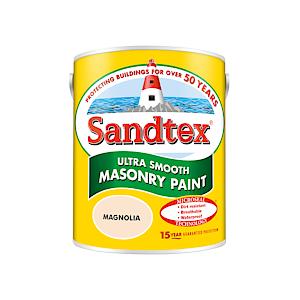 Sandtex Microseal | Smooth Masonry Paint |Magnolia| 5 Litre