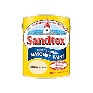 SANDTEX MICROSEAL FINE TEXTD CORN CREAM MASONRY PAINT 5 LITRE