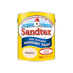 SANDTEX MICROSEAL FINE TEXTD MAGNOLIA MASONRY PAINT 5 LITRE
