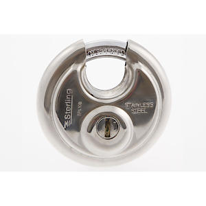 Sterling Spl100 70Mm Closed Shackle Disc Padlock With Stainless Steel Body , Grey