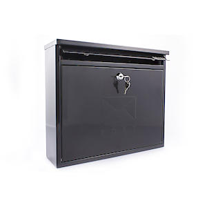Burg-Wachter Black Elegance Wall Mounted Galvanised Steel Lockable Post Box