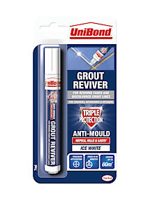 Unibond Grout Reviver Pen, White Pen For Bathroom Grout Joints 7Ml