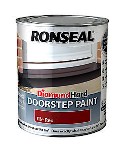 Ronseal Doorstop Paint Tile red Satin Doorstep Paint, 750ml