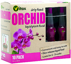 Vitax Orchid Drip Feed Mini Bottles (Pack Of 10) Houseplant Care,30Ml