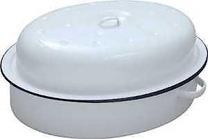Enamel Oval Roaster 30cm White