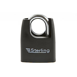 Sterling Lpl152C 55 Mm Laminated Steel Padlock With Abs Plastic Cover And Closed Shackle , Black