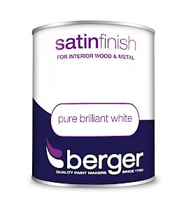 Berger 750Ml Quick Dry Satin Brilliant White