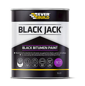 Everbuild Black Jack 901 Bitumen Paint – Solvent Based – Black – 1 Litre