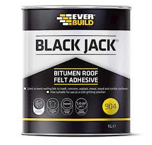 Everbuild Black Jack 904 Roof Felt Adhesive | High Strength | Black | 1 Litre