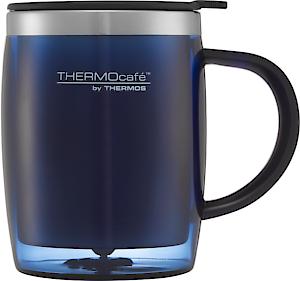 Thermos Translucent Desk Mug, Stainless Steel, Blue, S (Pack Of 1), 450 Ml