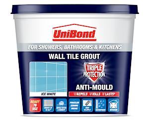 Unibond Triple Protect Anti-Mould Wall Tile Grout - 1.38Kg, Ice White