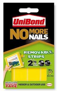 Unibond No More Nails Removable Translucent Strips Ref 781739 - Pack 10