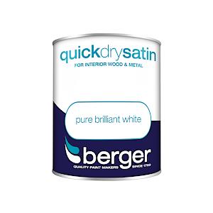 Berger Jns_433443 Quick Dry Satin 750Ml Brilliant White, Plastic