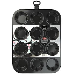 Tala Performance 12 Cup Bun Tin, Professional Gauge Carbon Steel With Eclipse Non-Stick Coating