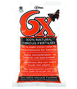 Vitax 6X Natural Fibrous Fertiliser 15Kg Bag