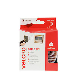 Velcro {Vel-Ec60214} 20mm X 2.5m Stick On Tape - White.