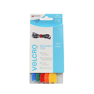 Velcro Brand Vel60250 Velcro Adjustable Ties (5), Multi-Colour, 12Mm X 20Cm-5Pk, Set Of 5 Pieces