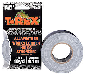 T Rex Tape Ferociously Strong Waterproof Graphite Grey Duck Tape, 25Mm X 9.14M